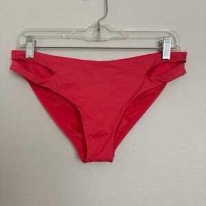L*Space Estella Full Cut Bikini Bottoms Size Medium Coral Cutout Beach Tropical